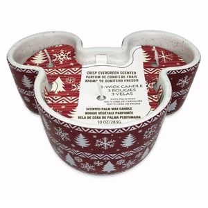 NWT 2021 WDW Disney Parks World Walt’s Holiday Christmas Lodge 3 Wick Candle